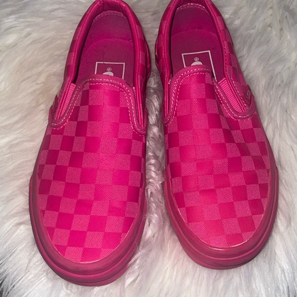 Vans Pink Checkered Slip-On Sneakers - Picture 1 of 4
